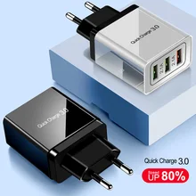 3 порта Быстрая зарядка 3,0 USB зарядное устройство 18 Вт QC3.0 Быстрая зарядка USB настенное зарядное устройство s для iPhone XS Max XR samsung зарядное устройство для мобильного телефона