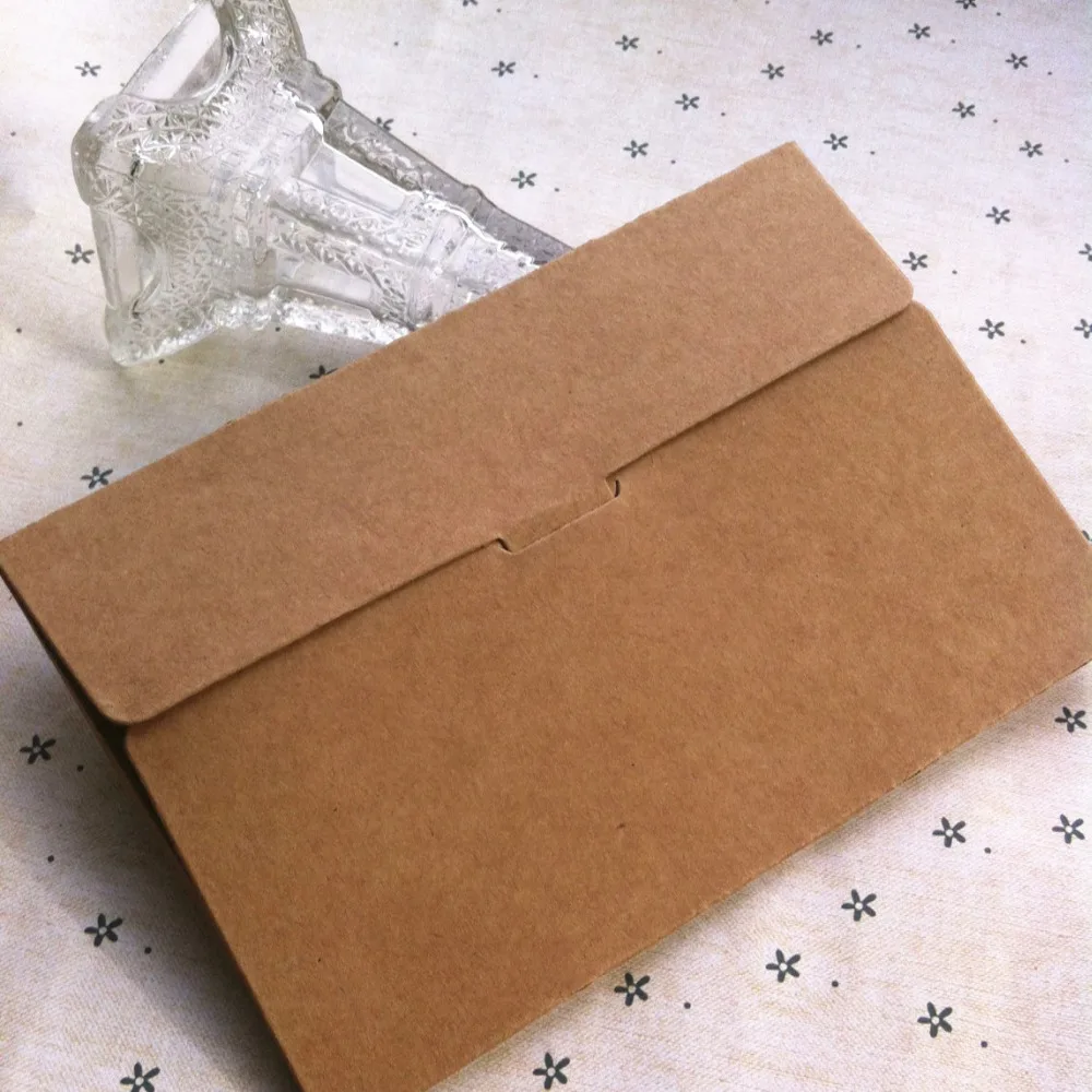 

80pcs/lot 155*102*5mm Blank Classic Vintage Brown Kraft Paper Envelopes For Postcard Gift Wrapping