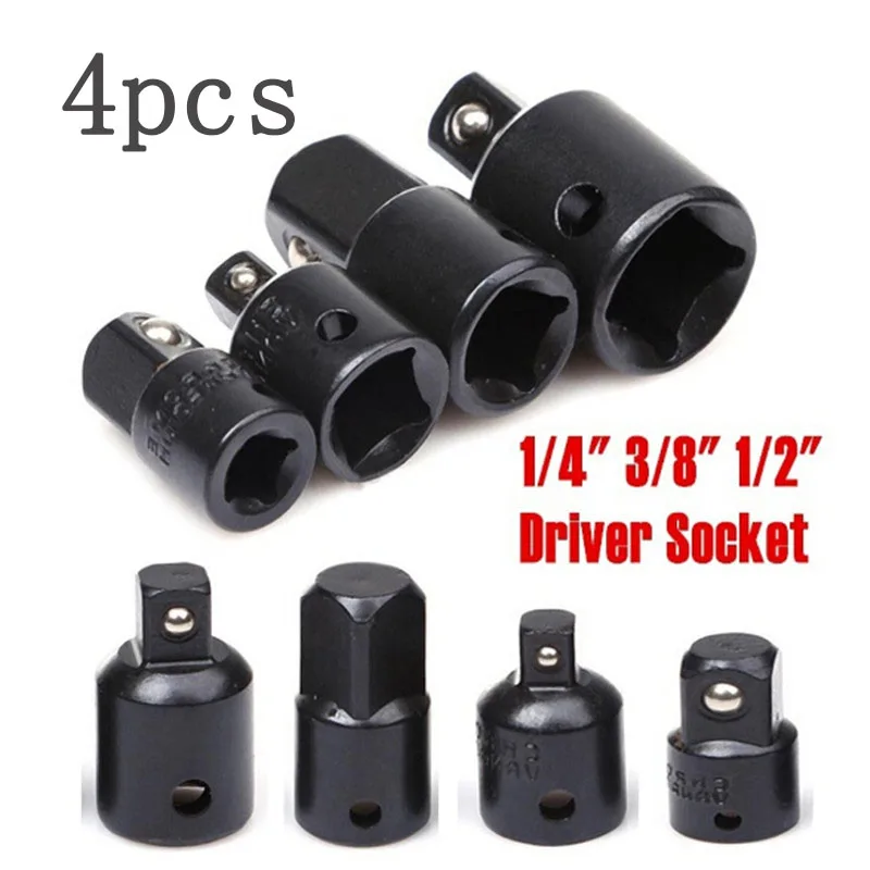 4pcs Socket Adapter 1/2 3/8 1/4 Screwdriver Converter Set for Impact Driver Conversions 4pcs Socket Adapter 1/2 3/8 1/4 Screwdriver Converter Set for Impact Driver Conversions