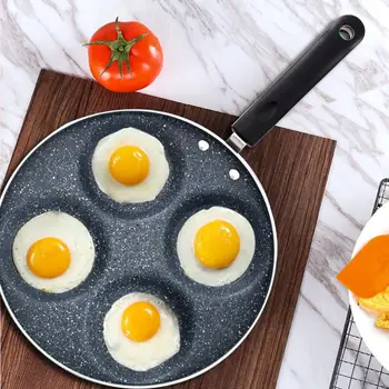 

Portable Four-hole Frying Pan Omelette Pot Ham Pancake Maker Non-stick Breakfast Grill Pan Cooking Pot Kitchen Gadget