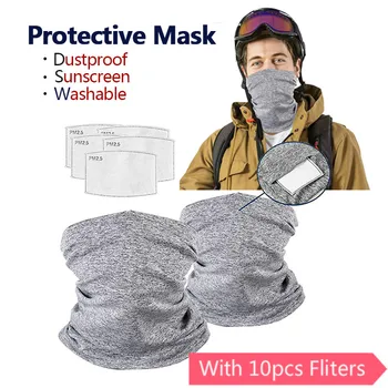 

Protective Face Mask Neck Bandanas with Filter Scarfs Sport Motorcycle Headband Breathable Anti-UV Face Shield Mask Adult Kids