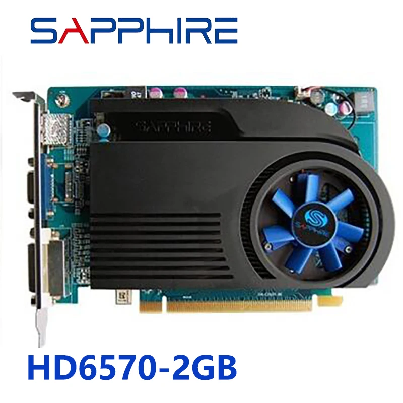 Видеокарты SAPPHIRE HD 6570 2 Гб GDDR3 для AMD графическая карта GPU Radeon HD6570 офисный компьютер