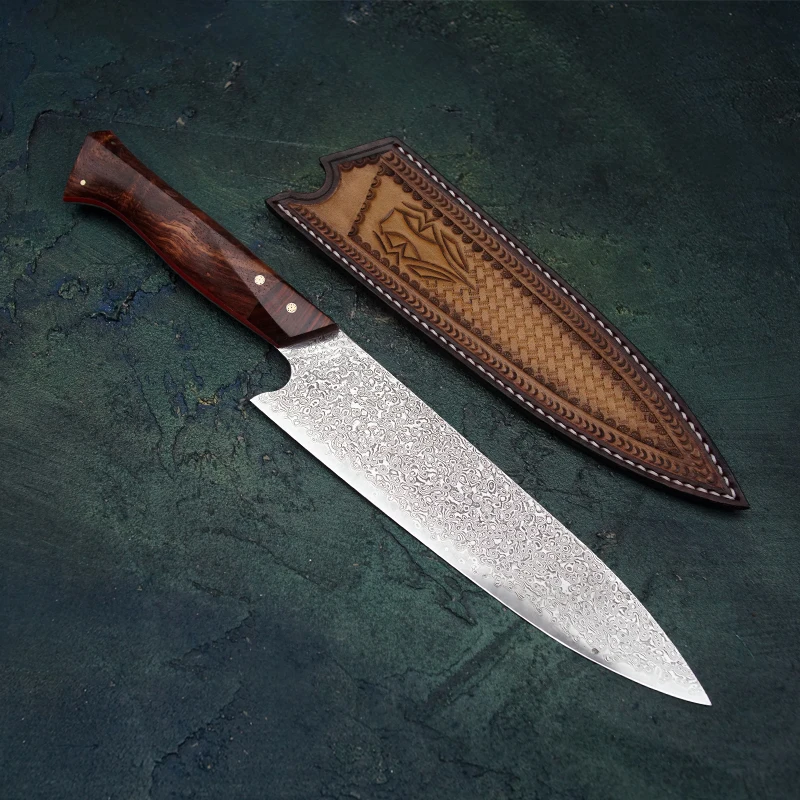 Butcher Knife Carbon Steel with Bubinga Handle: 8 Inch