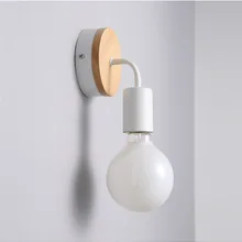 E27 110V 220V lámpara de pared de madera moderna nórdica aplique de madera para aplique luz casa Vintage Retro lámpara de pared decoración Edison