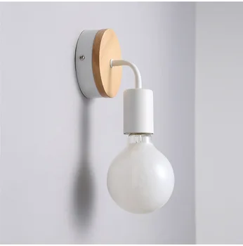 

E27 110V 220V Wood Wall Lamp Modern Nordic Wooden Sconce for Home Light Fixture Vintage Retro Wall Light Decor Edison Lamp