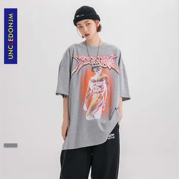 

UNCLEDONJM Harajuku Men/Women T-shirts New 2020 Summer Funny Print T-shirt off the shoulder tops for women Girls Student me-341