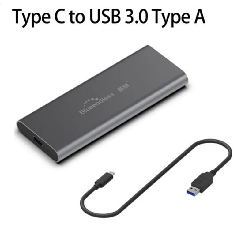 SSD m.2 чехол Type C to поддержка 2242/2260/2280/msata M.2 NGFF B Ключ слот алюминиевый для