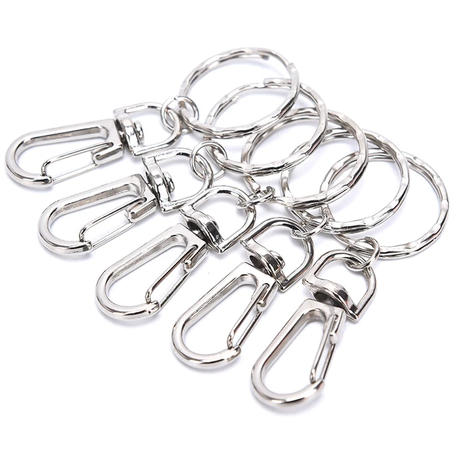 10PCS Metal Swivel Trigger Lobster Clasps Clip Snap Hook Key Chain Ring  Outdoor Lanyard Craft Bag