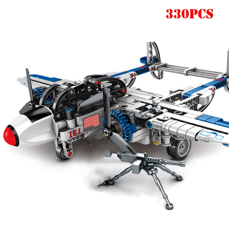 

Military World War II American P38 Plane Fighter Building Blocks Compatible Legoings WW2 Army Weapons Technic Bricks Child Toys