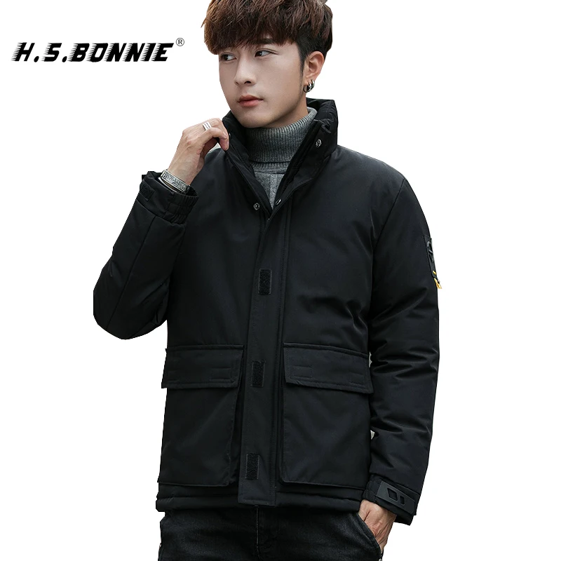 

Mens Winter Coat 2019 Simple Fashion Thick Warm Themal Jacket Outdoor Wear Windproof Casual Male Clothing Jacket Homme
