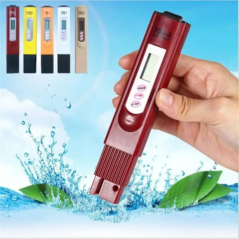 1Pcs Digital LCD Water Quality Testing Pen Portable PH Meters Water Quality Tester TDS Meter Measuring 0-9990PPM 6Colors