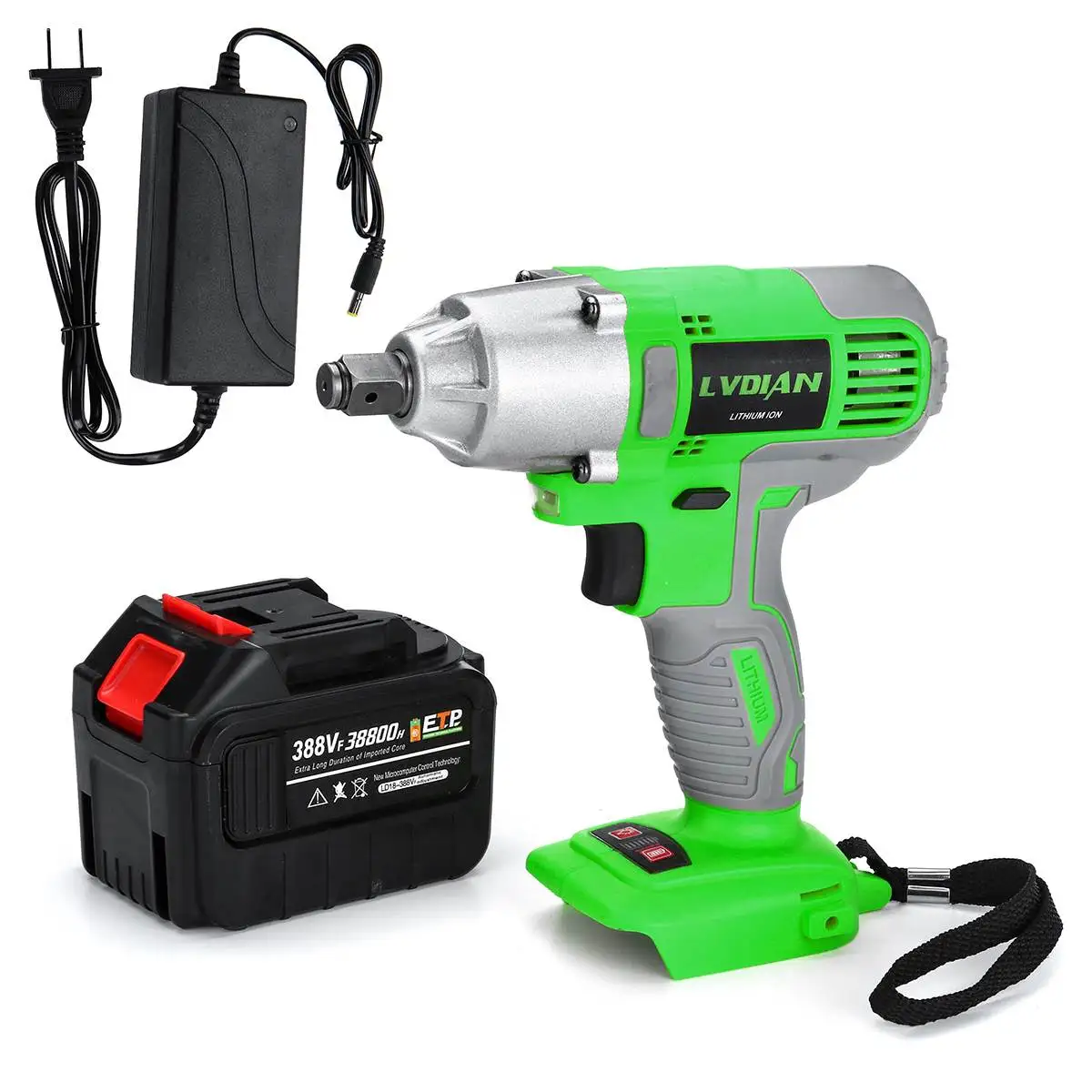 

Electric Wrench Brushless Impact Wrench 388VF 38800mah Cordless Socket Wrench Hand Dril Installation Power Tools LED Light