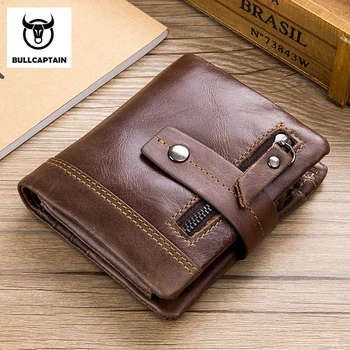 

BULLCAPTAIN RFID leather men's wallet fashion coin bag brand multi-function men's wallet high quality male card ID card holder
