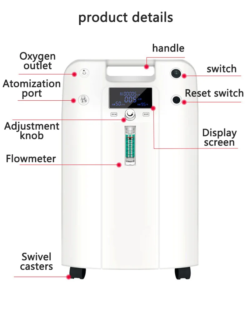 Oxygen Concentrator 5 Liters Medical Oxygene Concentrator High