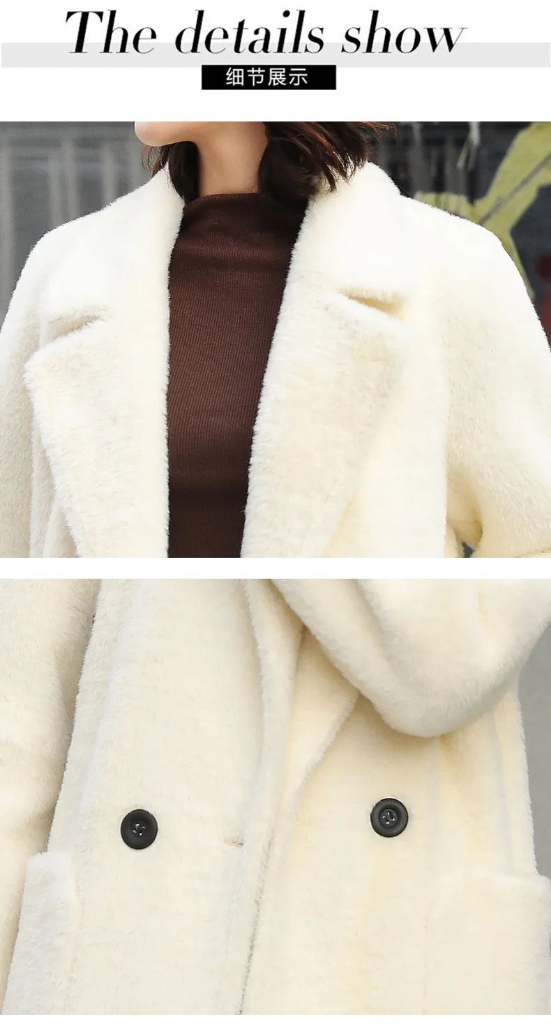 Шерстяная куртка универсальная зимняя приталенная элегантная Милая модная теплая удобная длинная куртка с длинным рукавом и карманом 20