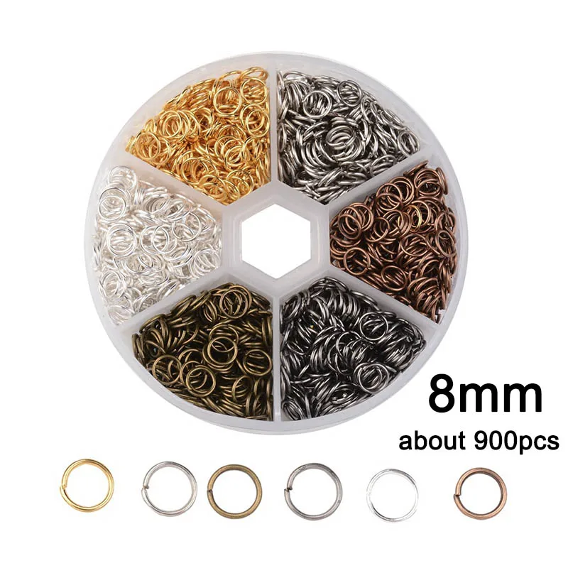 8mm mixed color Соединительные кольца комплект открытые разъемы 4/5/6/7/8 мм) бусины типа «жемчужины», перламутровый цвет, Размеры Цвет Разделение кольцо сделано в Китае для "сделай сам" для изготовления ювелирных изделий браслет цепи подключения - Цвет: 8mm mixed color
