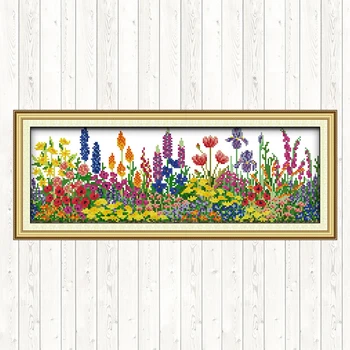 

Spring Scenery In Garden Patterns Counted Cross Stitch Kit Sale 14ct 11ct Canvas Printing Embroidery Set DIY Hand Needlework Kit