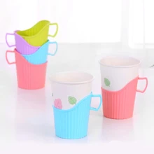 20 шт пластиковый держатель для бумажных стаканчиков с ручкой, жаростойкий держатель для бумажных стаканчиков, кофейных чашек, чашек, подставка для дома и офиса A30