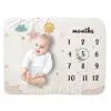 Baby Monthly Record Growth Milestone Blanket Cloud Star Patten Photography Props 3