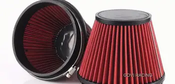 

2688-1 red car air filter with plain PU top and 152mm neck universal for air intake induction kits