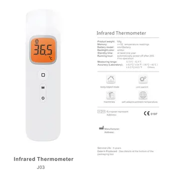 

Baby Thermometer Abs Accurate Infrared Digital Lcd Body Measurement Forehead Ear Non-Contact Thermometer 1 Set