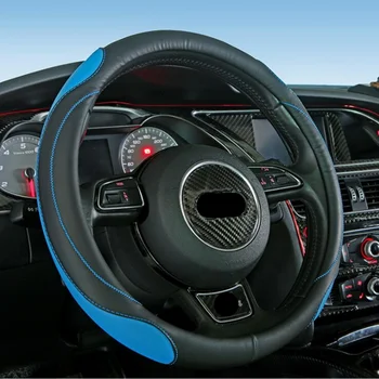 

4 Colors Size 38cm Car Steering Wheel Cover faux Leather Square Embossing Non-slip for Honda civic Auto Interior Accessories