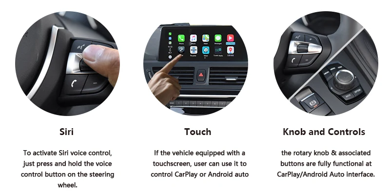 Wireless CarPlay Android auto Retrofit for BMW 1 2 3 4 5 7 X1 X3 X4 X5 X6 Mirroring Link Google Assistant Airplay Siri Control-Control method