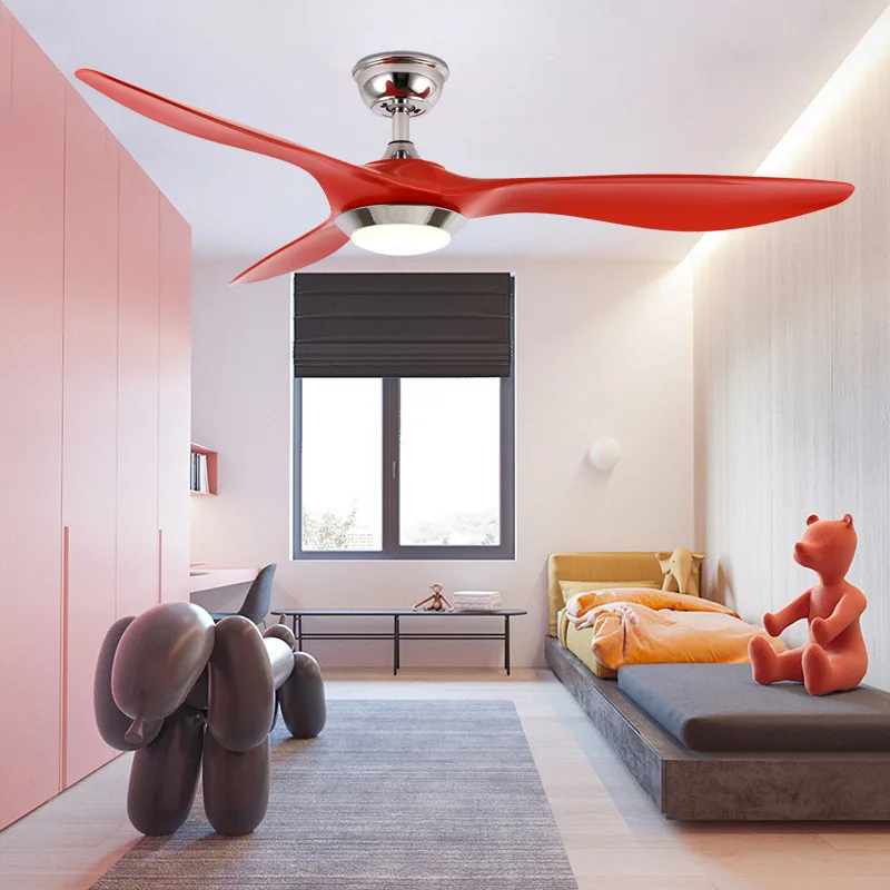 

European-Style Creative Living Room Macarons Ceiling Fan Light American-Style Restaurant Fan Lights Bedroom Ultra-Thin Frequency