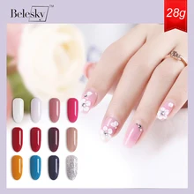 BELESKY окунания, акриловую пудру, 28g или 10g 3D украшения для кончиков ногтей, Профессиональный лак для ногтей, Длительное Действие, Цвет акрилового порошка для художественного оформления ногтей
