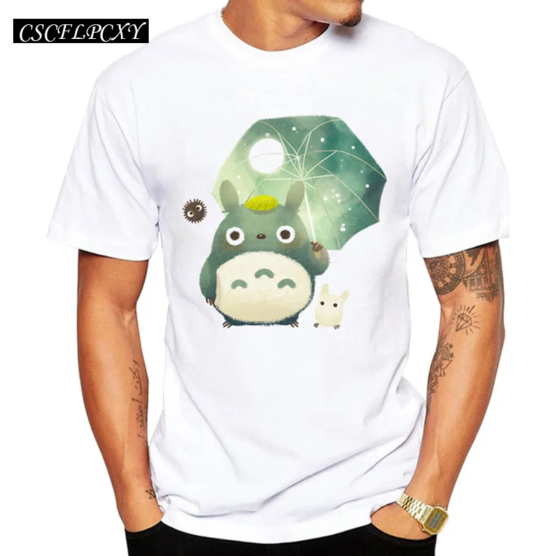 

2019 New Fashion Summer Men T Shirt Short Sleeve totoro Printed t-shirts Casual Cartoon Cool Tee