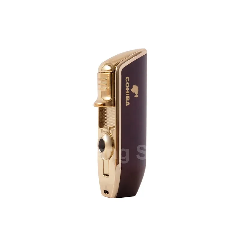 Cohiba cigarette lighter 3 blue flame flashlight cigarette lighter metal windproof portable cigar cutter no box Cohiba cigarette lighter 3 blue flame flashlight cigarette lighter metal windproof portable cigar cutter no box