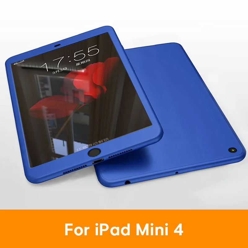 Силиконовые 360 Полное покрытие чехол для ipad 9,7 чехол для ipad 10,2 для ipad mini, 4, 5, чехол для ipad Pro 10,5 воздуха на возраст 1, 2, 3, со стеклом - Цвет: For iPad mini 4 NV