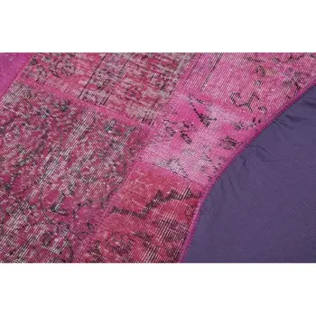 

156x156 Cm Pink Handmade Round Patchwork Rug-5x5 Ft