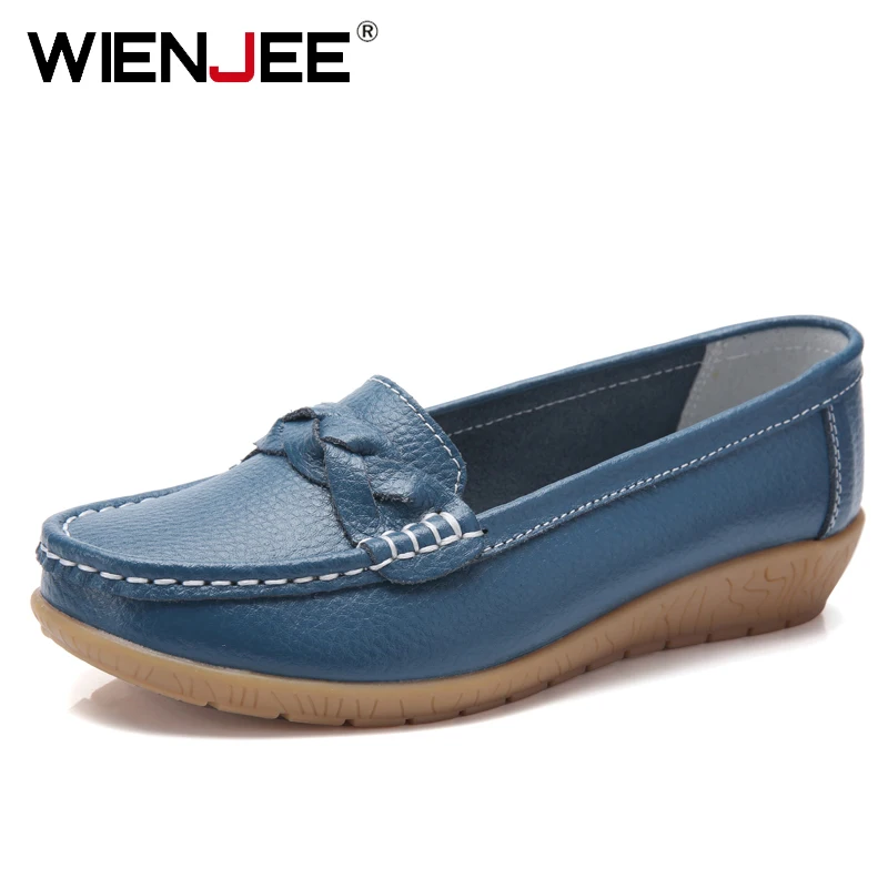 Women Genuine Leather Loafers Ballet Flats Spring Moccasins Casual Ballerina Sneakers