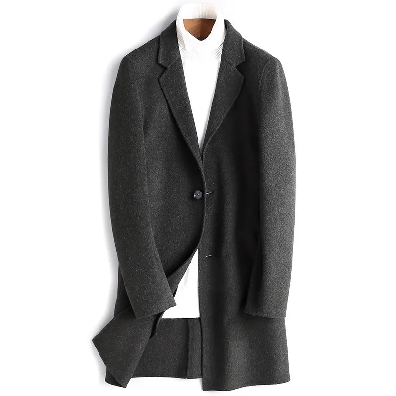 

Autumn Winter Jacket Double-side Woolen Men Streetwear Windbreaker Wool Coat Mens Jackets and Coats Abrigo 4432 Y1970