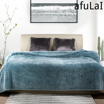 

afuLaI Bed Fleece Blanket Flannel Soft Throw Winter Warm Coral Quilt Sofa Office Lunch Break Nap
