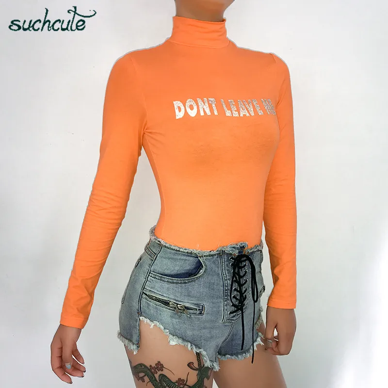 SUCHCUTE светоотражающее тело для женщин неоновая водолазка тела осень Modis Bodycon комбинезон женский комбинезон Mono Mujer боди