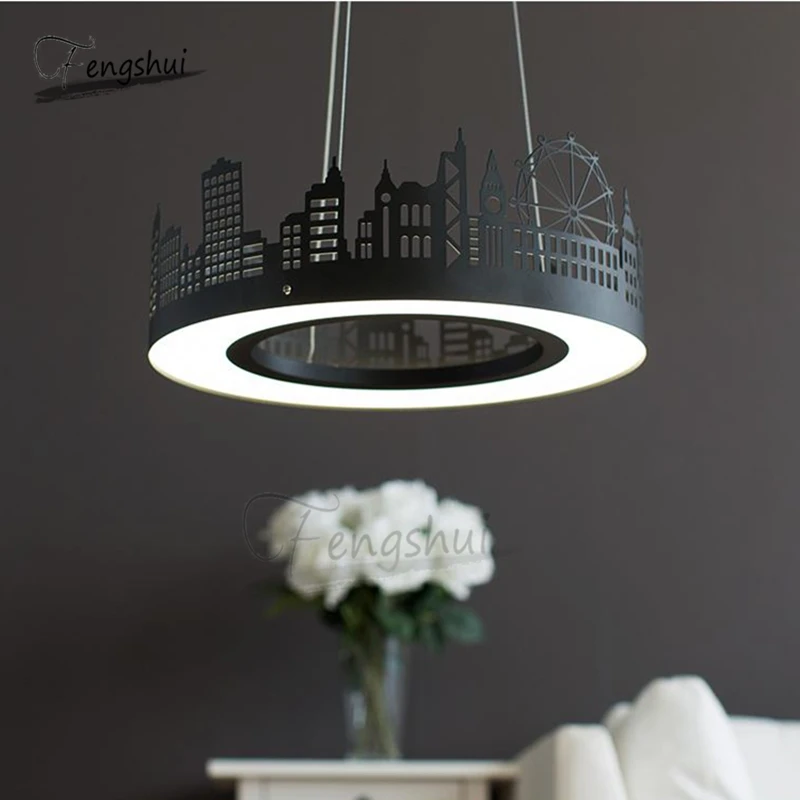 

Modern LED Pendant Lights Iron Acrylic Sculpture Model Children's Room Pendant Lamp Living Room Warm Wedding Room Hanging Lamp