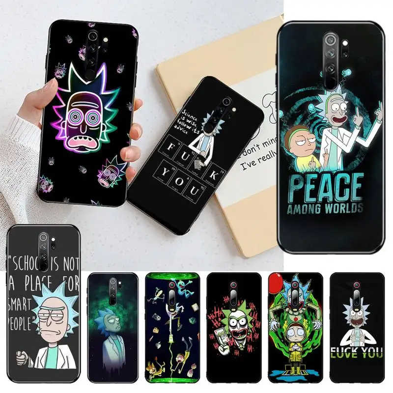 Hot sale Cartoon Ricks Mortys Soft black Phone Case for Redmi Note 9 8 8T 8A 7 6 6A Go Pro Max K20 | Мобильные телефоны и