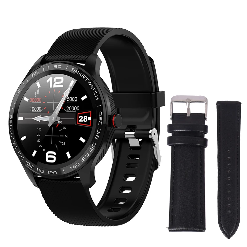 add leather black Greentiger L9 IP68 Водонепроницаемые мужские Смарт-часы ЭКГ+ PPG пульсометр кровяное давление кислородный монитор Bluetooth часы VS L8 Q8 Q9 - Цвет: add leather black