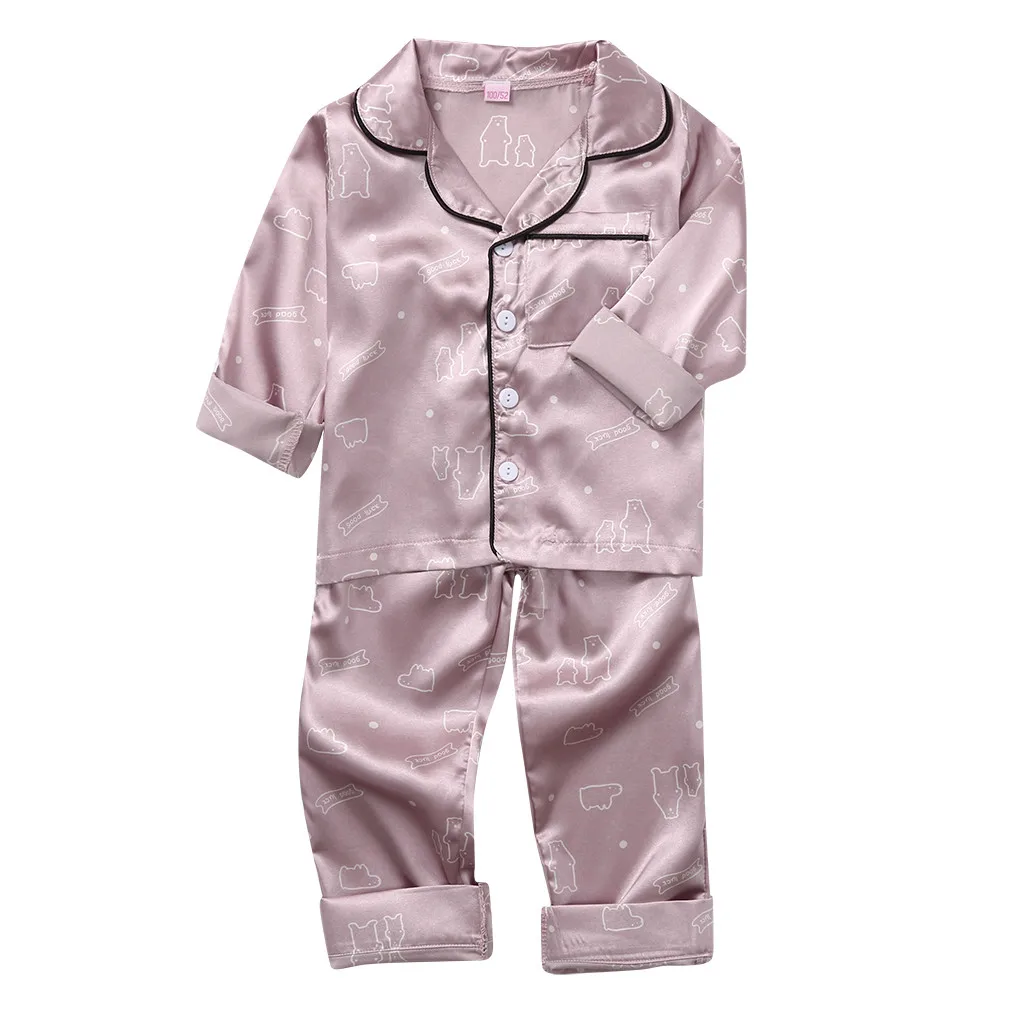 Г. Новые детские топы в горошек с длинными рукавами и штаны для маленьких мальчиков, пижамы, одежда для сна# YC104 - Цвет: Розовый