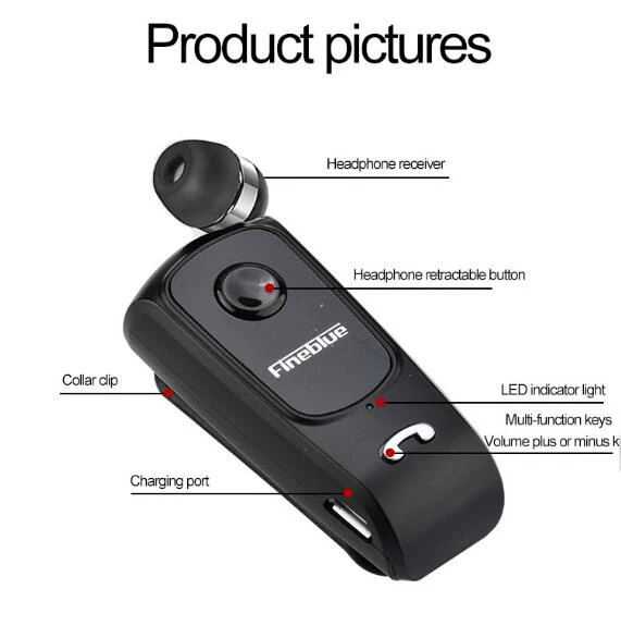 FineBlue F920 Mini bezprzewodowy zestaw słuchawkowy Bluetooth Auriculares połączenia przypomnij wibracje nosić klip słuchawki douszne do biegania 4