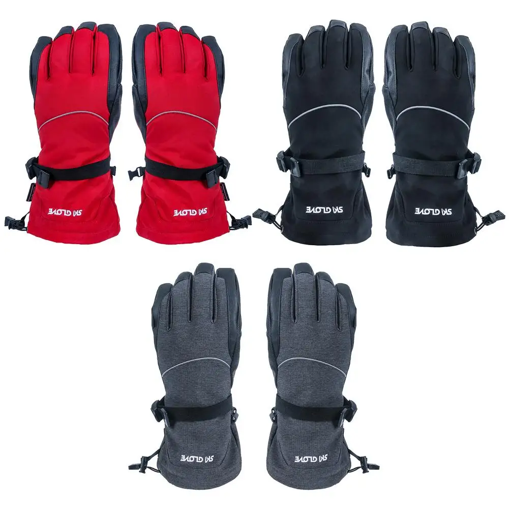 Зимние теплые лыжные перчатки для сноубординга, водонепроницаемые дышащие лыжные перчатки для езды на мотоцикле, бега, теплые перчатки для взрослых