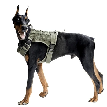 

Harness with Detachable Molle Pouches Outdoor Training Handle Service Dog Vest and Water Bottle Carrier Bag Outdoor Hunting Dog
