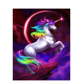 

DIY digital oil Painting By Numbers kits Colourful Monocerus abstract paint by numbers canvas painting for modern art