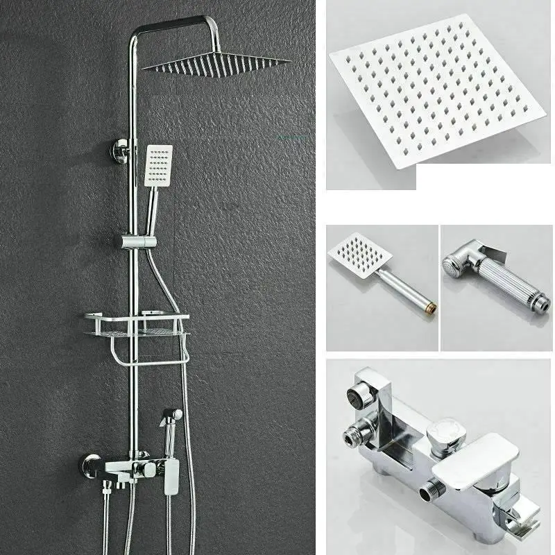 Preto Colonne De Piscina Black Duschset Prysznic Choveiro Douche Eletrico Ducha Chuveiro Do Banheiro Душевая система для ванной комнаты