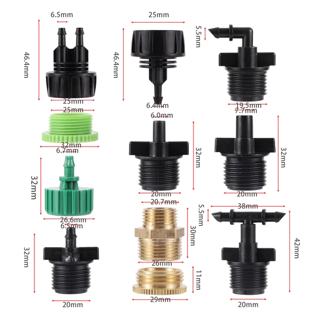 2Pc Csepegtető Öntöző Sprinkler Szerelvények 1/4 Hüvelykes Barb Póló -Egy- És Dupla Cső -Diverter 4/7 Mm -Es Tömlőcsatlakozó - Image 4