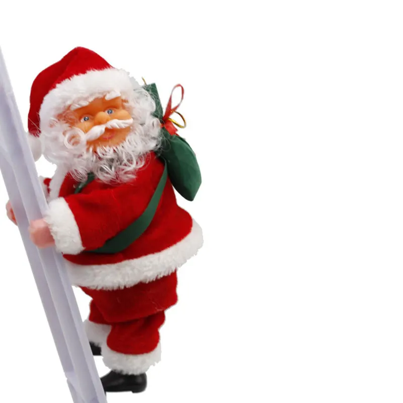 

Santa Claus Ornament Singing Electric Stair Climbing Santa Claus Toy for Christmas Decoration _WK