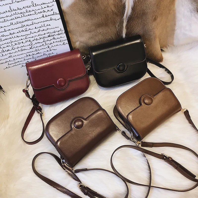

Korean-style Stereo Shell-Type Square Sling Bag round Button Shoulder Oblique WOMEN'S Bag