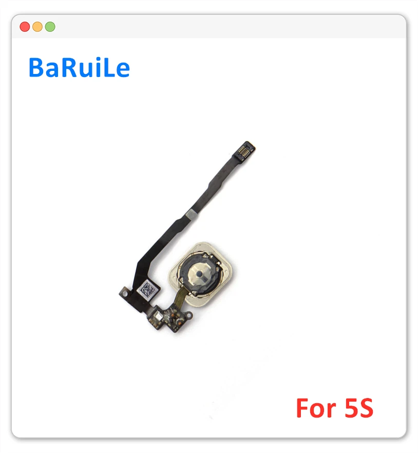 

BaRuiLe 20pcs Home Button With Flex Cable For iPhone 5S Home Key Assembly Menu Keypad Replacement Parts